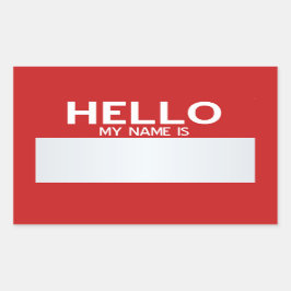 Sticker Rectangulaire Bonjour Mon Nom Est ... Personnalisable 