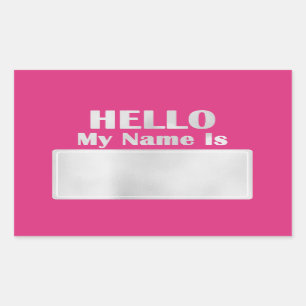 Sticker Rectangulaire Bonjour mon nom est rose de réunion de classe de