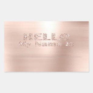 Sticker Rectangulaire Bonjour Mon Nom Est Tag Reunions Classe Meeting Sp