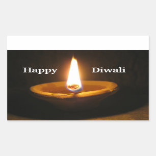 Sticker Rectangulaire Bonne fête hindoue des lumières de Diwali