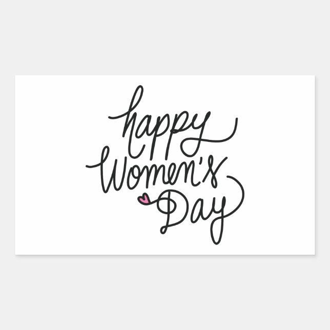 Sticker Rectangulaire Bonne Journée des Femmes (Devant)