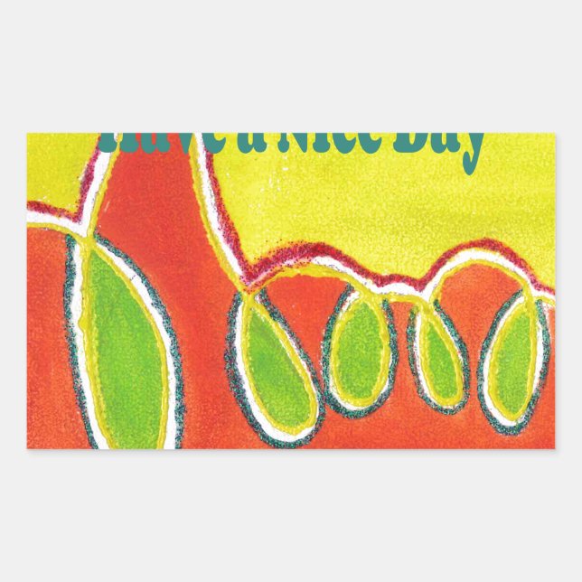 Sticker Rectangulaire Bonne journée et meilleure nuit avec gratitude (Devant)