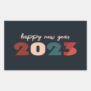 Sticker Rectangulaire Bonne nouvelle année 2023 texte
