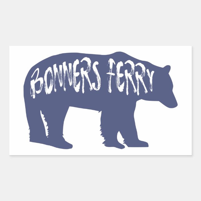 Sticker Rectangulaire Bonners Ferry Idaho Ours (Devant)