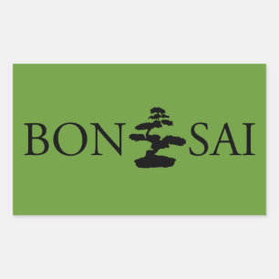 Sticker Rectangulaire Bonsai Silhouette