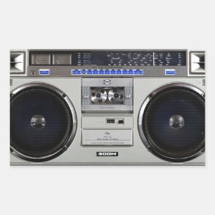 Sticker Rectangulaire Boombox Ghetto Blaster