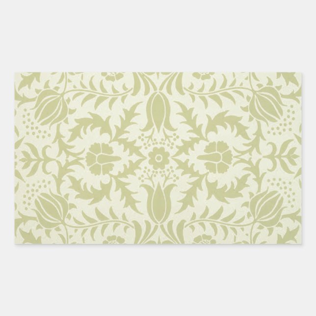 Sticker Rectangulaire Borage Vert Doux Mariage William Morris (Devant)