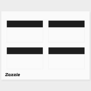 Sticker Rectangulaire Bordure supérieure blanche et noire simple