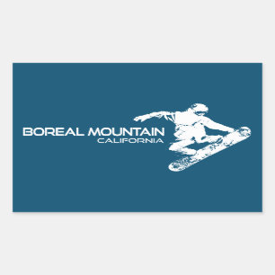 Sticker Rectangulaire Boreal Mountain California Snowboarder