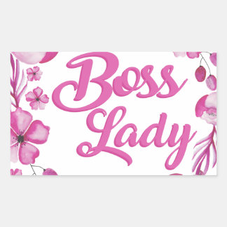 Sticker Rectangulaire Boss Boss Design rose