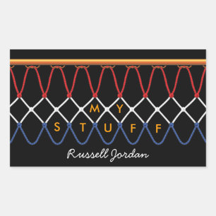 Sticker Rectangulaire Boucle de basket Net_Nothing sauf Net Personnalisé