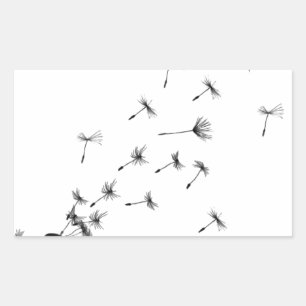 Sticker Rectangulaire Bouffée de Dandelion au vent
