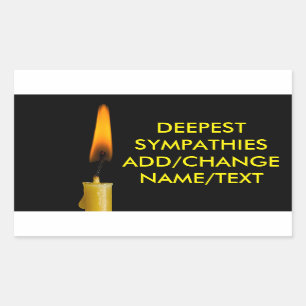 Sticker Rectangulaire Bougie Brûlante Et Votre Texte Ver. 2