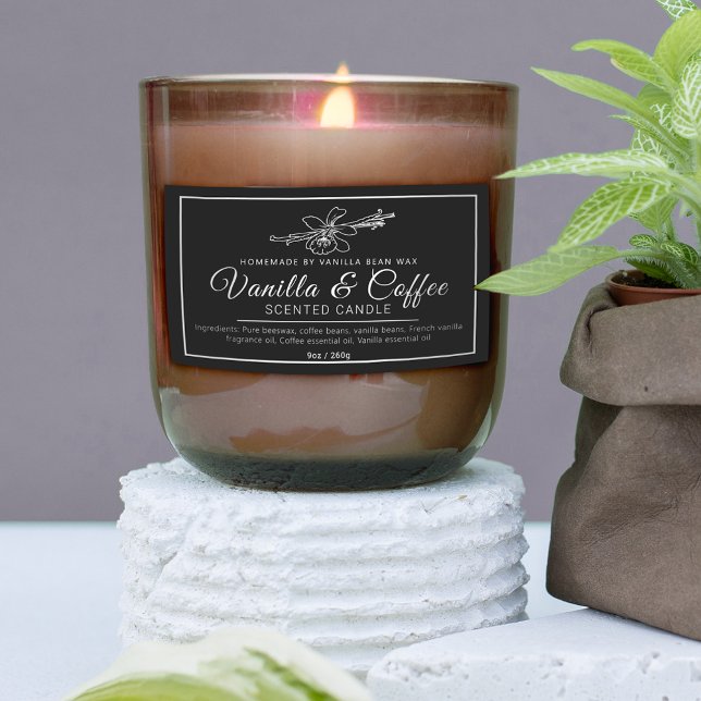 Sticker Rectangulaire Bougie de café à la vanille maison mono ingrédient (Créateur téléchargé)