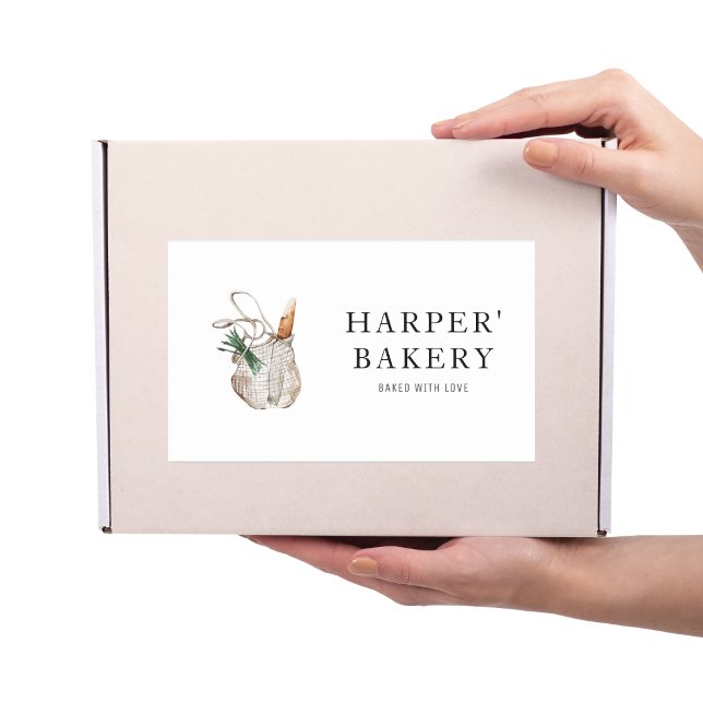 Sticker Rectangulaire Boulangerie fraîche moderne Professionnel Logo Ent (Créateur téléchargé)