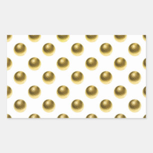 Sticker Rectangulaire Boule d'Arrière - plan Métallurgique Faux Foil Gol