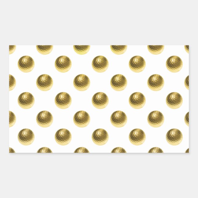 Sticker Rectangulaire Boule d'Arrière - plan Métallurgique Faux Foil Gol (Devant)