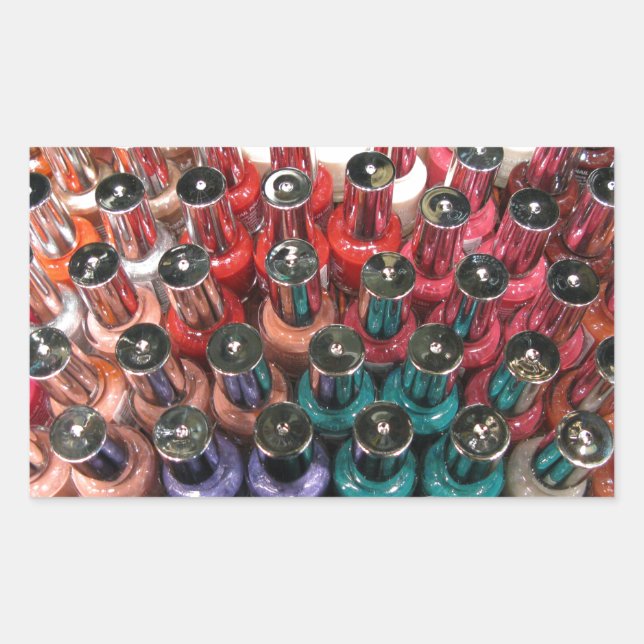 Sticker Rectangulaire Bouteilles polonaises à ongles (Devant)