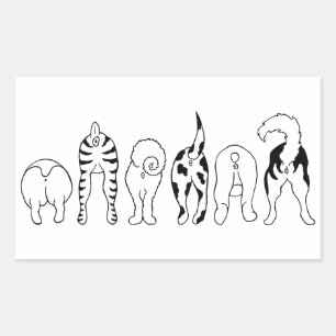 Sticker Rectangulaire Boutons de chien