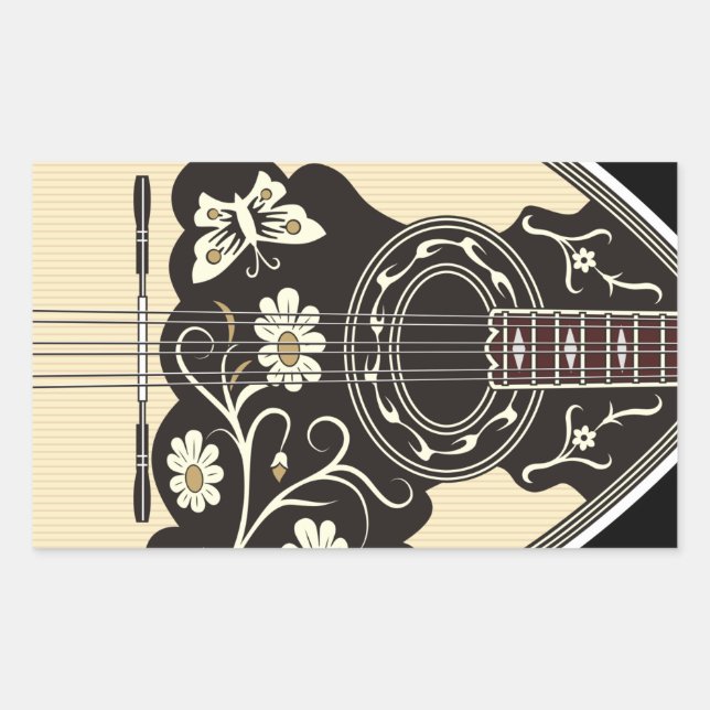 Sticker Rectangulaire Bouzouki (Devant)