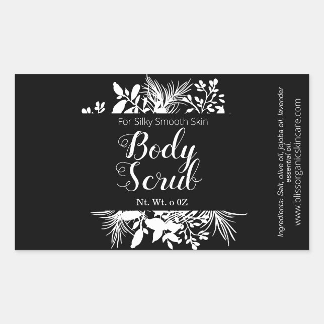 Sticker Rectangulaire Bracelets Noirs Et Blancs Et Spa Feuille (Devant)