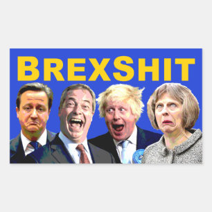 Sticker Rectangulaire BREXSHIT, drôle de message anti Brexit referendum 