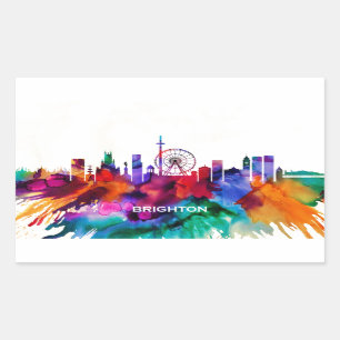 Sticker Rectangulaire Brighton Skyline