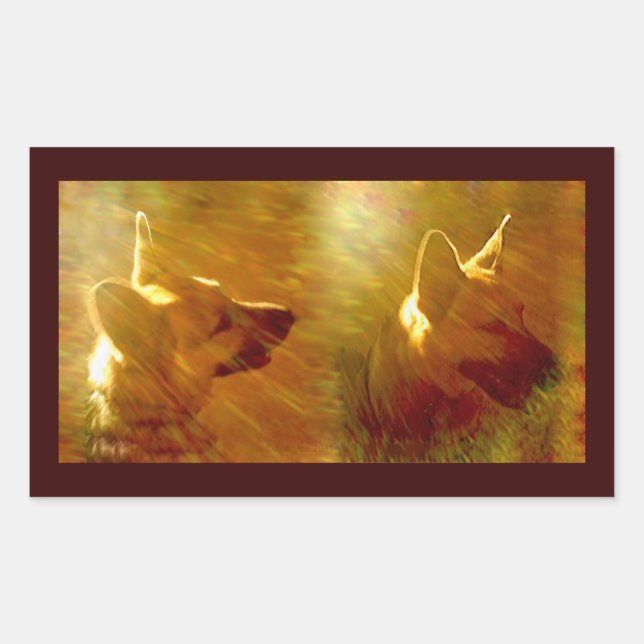 Sticker Rectangulaire Brille Sur Moi Berger Allemand (Devant)