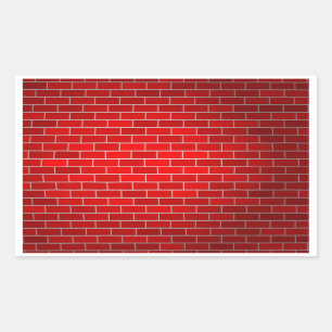 Sticker Rectangulaire Brique rouge avec Arrière - plan Spotlight