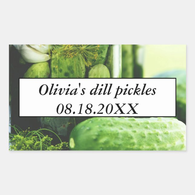 Sticker Rectangulaire Brochettes Mason Concombres Concombres Maison (Devant)