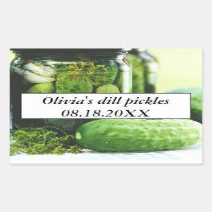 Sticker Rectangulaire Brochettes Mason Concombres Concombres Maison