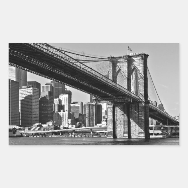 Sticker Rectangulaire Brooklyn Bridge New York City (Devant)