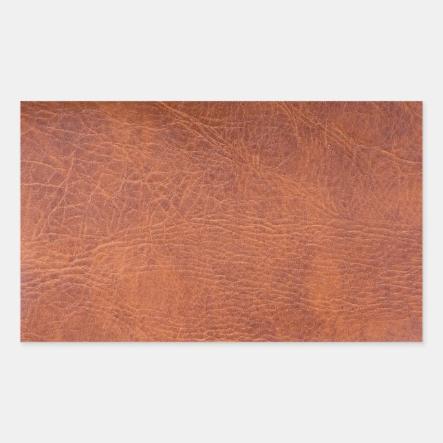 Sticker Rectangulaire Brown leather (Devant)