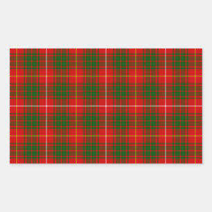 Sticker Rectangulaire Bruce tartan rouge vert plaid