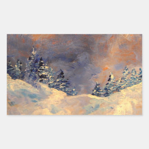 Sticker Rectangulaire Brume sur la crête 2009 de neige