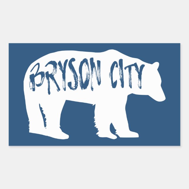 Sticker Rectangulaire Bryson City North Carolina Bear (Devant)
