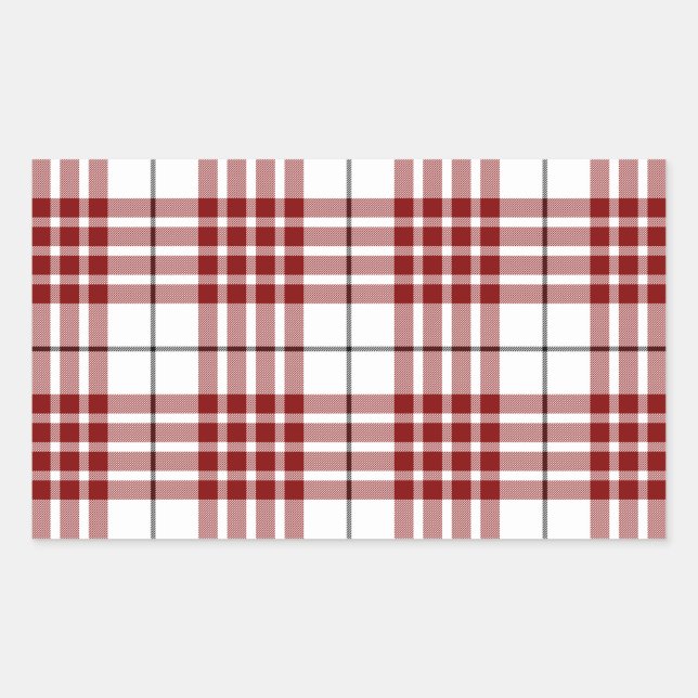 Sticker Rectangulaire Buchanan tartan rouge blanc plaid (Devant)