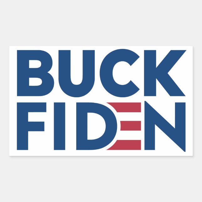 Sticker Rectangulaire Buck Fiden Slogan Chant Anti Joe Biden (Devant)