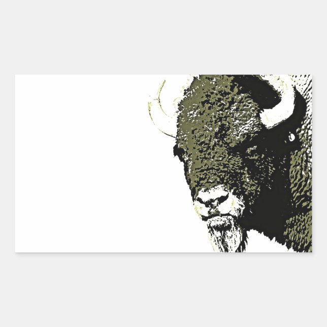Sticker Rectangulaire Buffle - Bison (Devant)