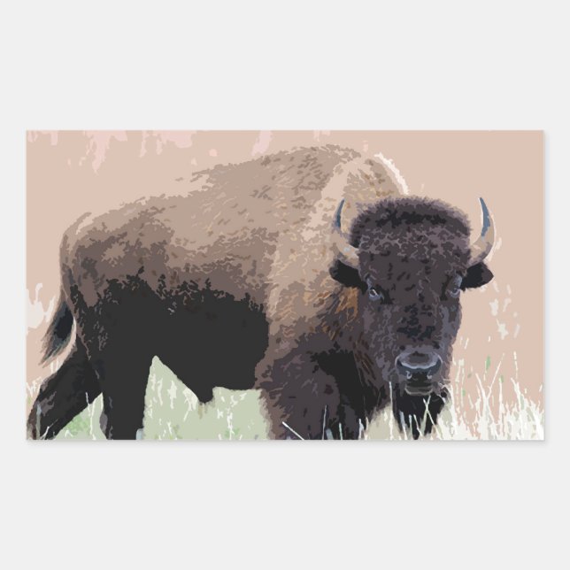 Sticker Rectangulaire Buffle / Bison (Devant)