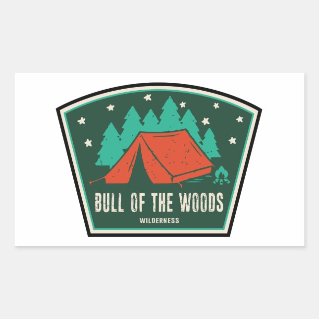 Sticker Rectangulaire Bull Du Bois Wilderness Camping Oregon (Devant)