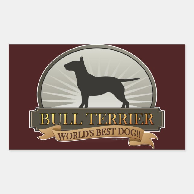 Sticker Rectangulaire Bull Terrier (Devant)