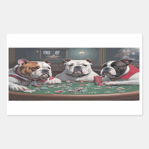 Bulldogs jouant au poker