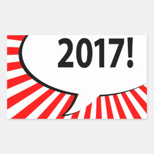 Sticker Rectangulaire Bulle comique 2017