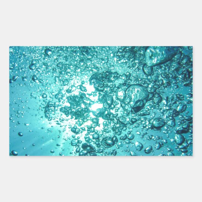 Sticker Rectangulaire Bulles d'eau (Devant)