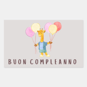 Sticker Rectangulaire Buon compleanno, heureux anniversaire italien