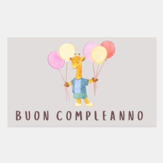 Sticker Rectangulaire Buon compleanno, heureux anniversaire italien