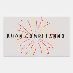 Sticker Rectangulaire Buon compleanno, heureux anniversaire italien