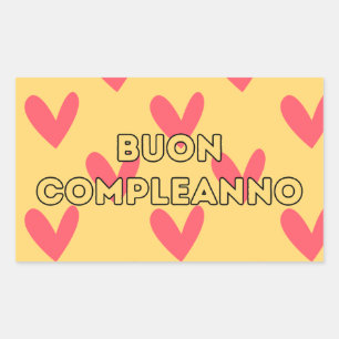 Sticker Rectangulaire Buon compleanno, heureux anniversaire italien
