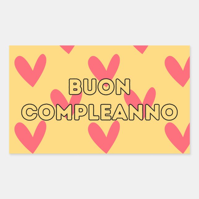 Sticker Rectangulaire Buon compleanno, heureux anniversaire italien (Devant)